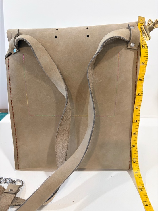 Handmade Leather Convertible Backpack Crossbody Ocean Jasper Gemstone 1ofkind main image 4